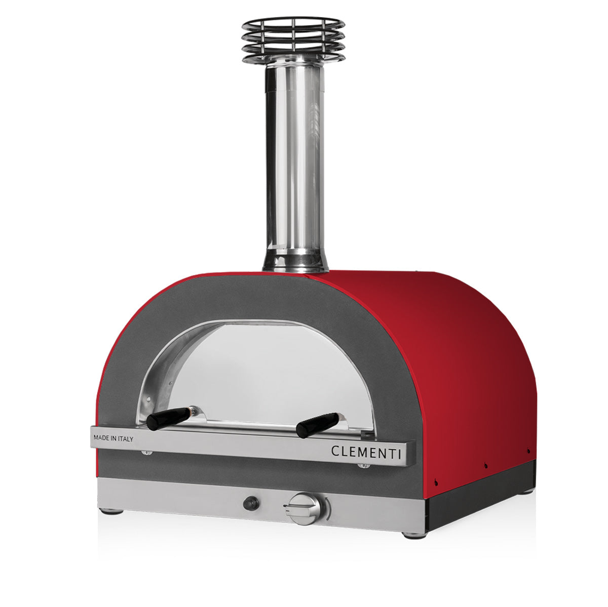 Clementi Gold 100x80 Gas & Wood Fired Pizza Oven Standalone. Product image shown in red. Image 4 of 8. From The Outdoor Grill Company.