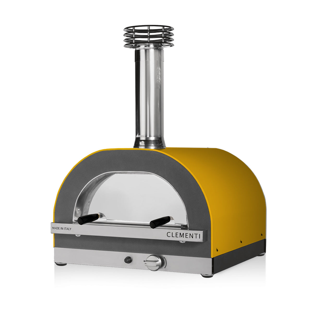 Clementi Gold 80x60 Gas & Wood Fired Pizza Oven Standalone. Product image shown in yellow. Image 3 of 4. From The Outdoor Grill Company.