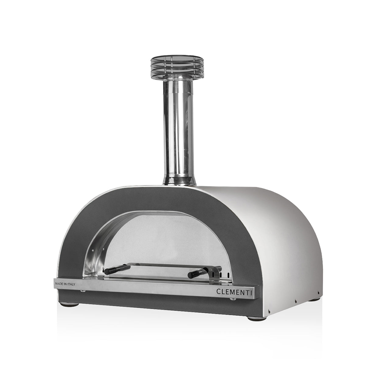 Clementi Gold 80x60 wood-fired pizza oven. Product image shown in white. The Outdoor Grill Company