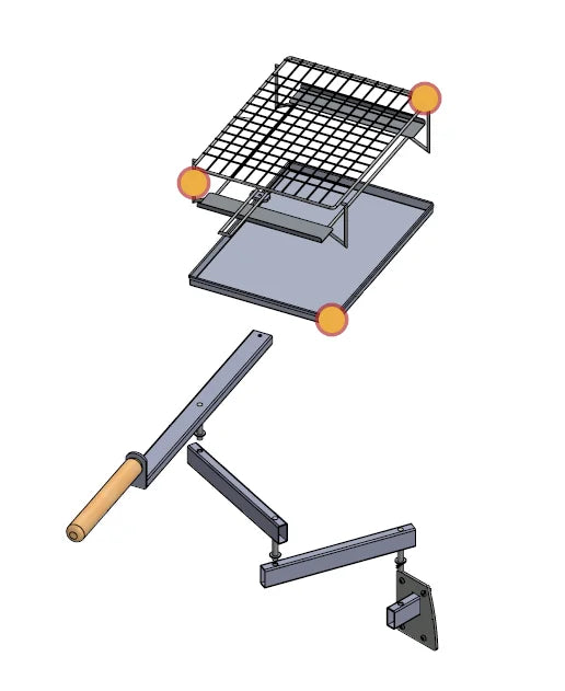 Diagram of Clementi Multi Cook System. By The Outdoor Grill Company.