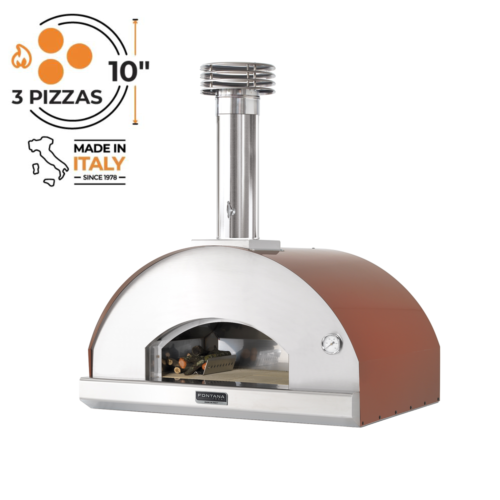 Fontana Forni Mangiafuoco Countertop Wood Fired Pizza Oven Rosso product photo white background - The Outdoor Grill Company