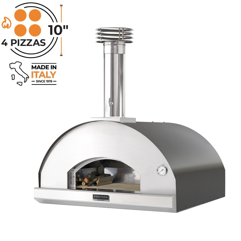 Fontana Forni - Marinara Countertop Wood Fired Pizza Oven in Anthracite. Product image, white background. The Outdoor Grill Company.