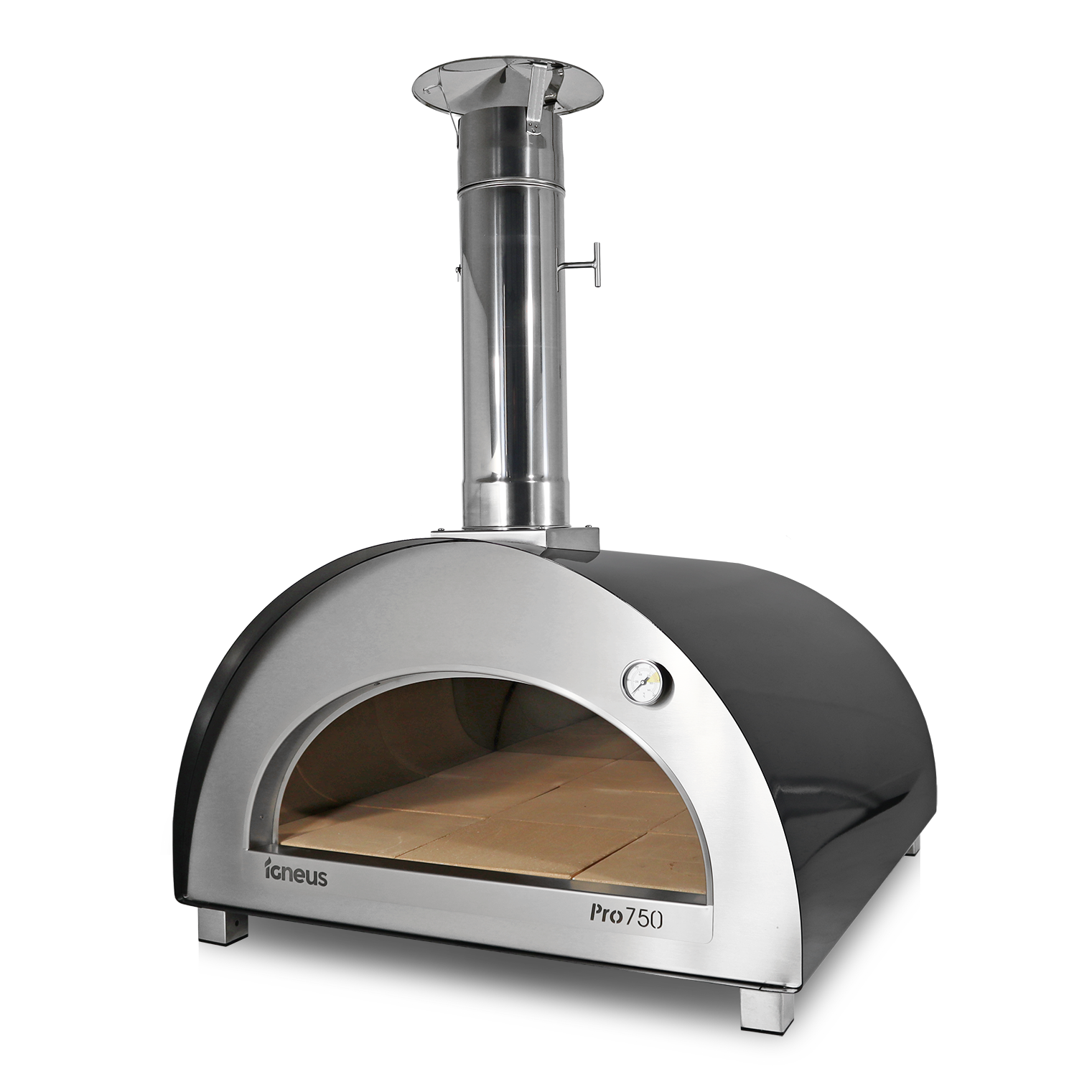 Igneus Pro 750 Wood Fired Pizza Oven in black no door