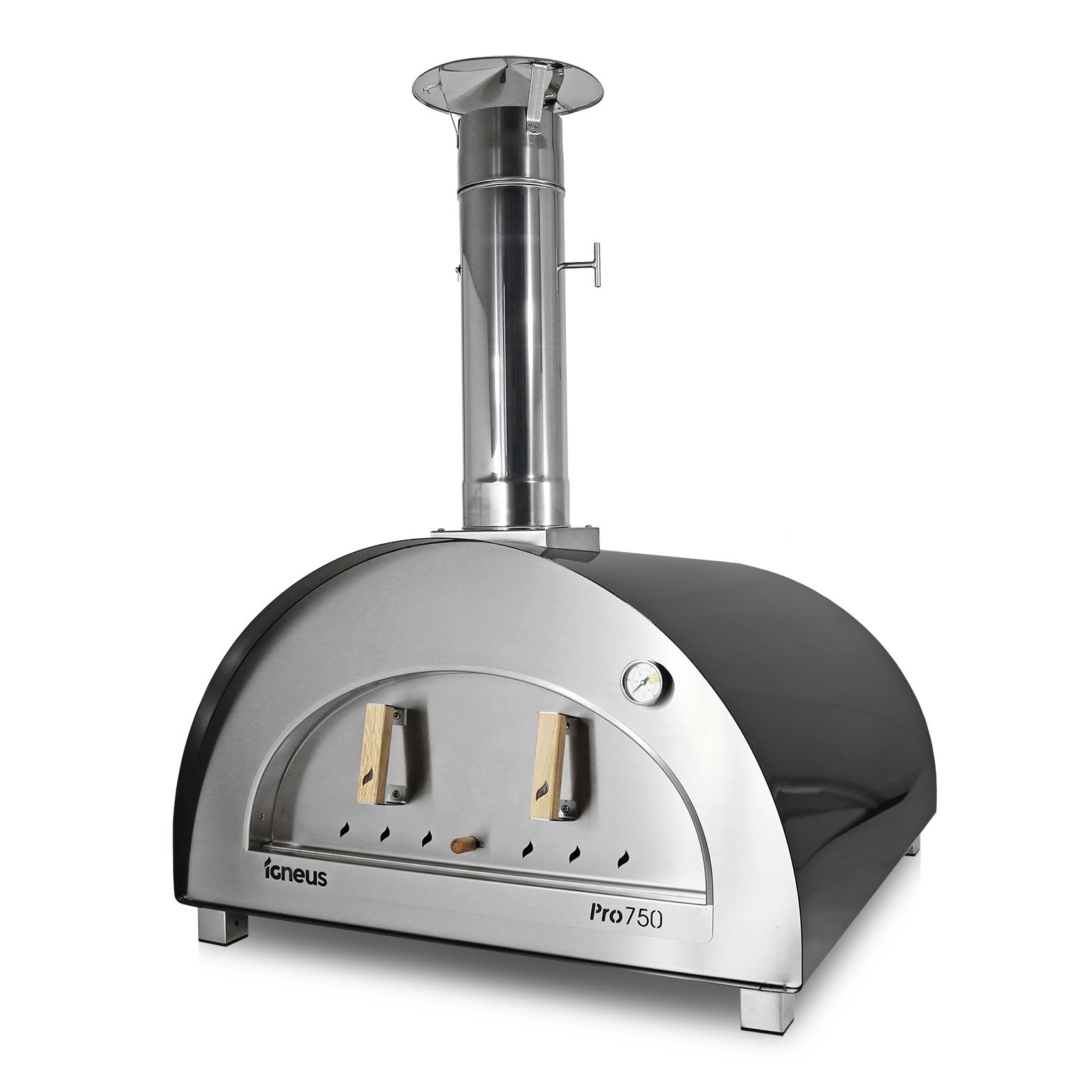 Igneus Pro 750 pizza oven in black with door