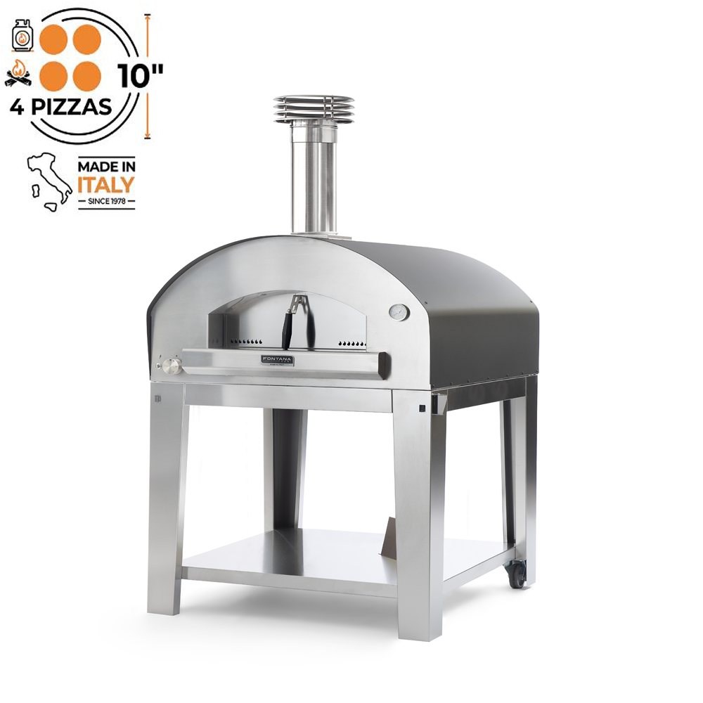Fontana Forni - Marinara Countertop Dual Fuel Pizza Oven with Trolley. Anthracite. The Outdoor Grill Company.