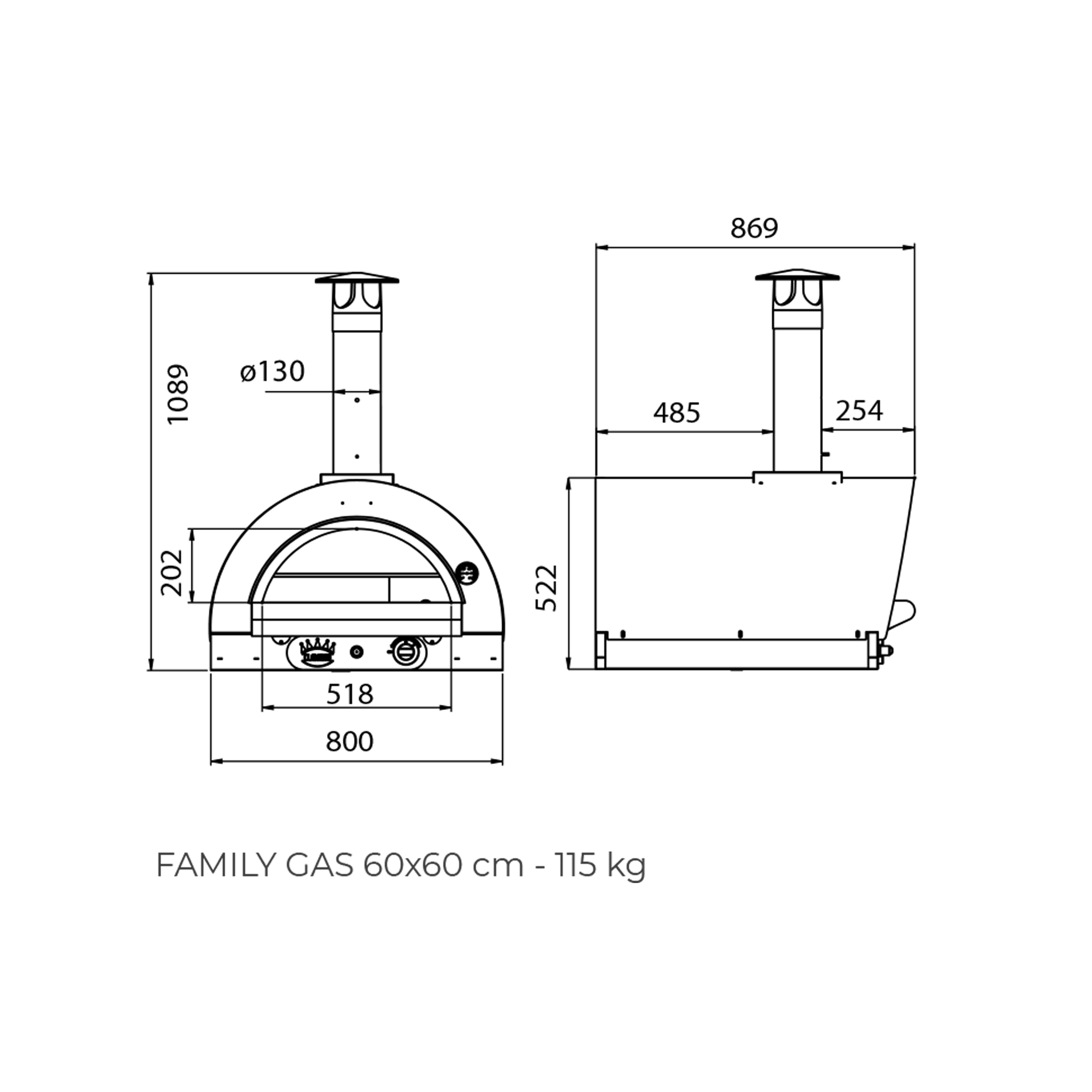Clementi Original Gas Fired Pizza Oven 60 x 60 - TheOutdoorGrillCo