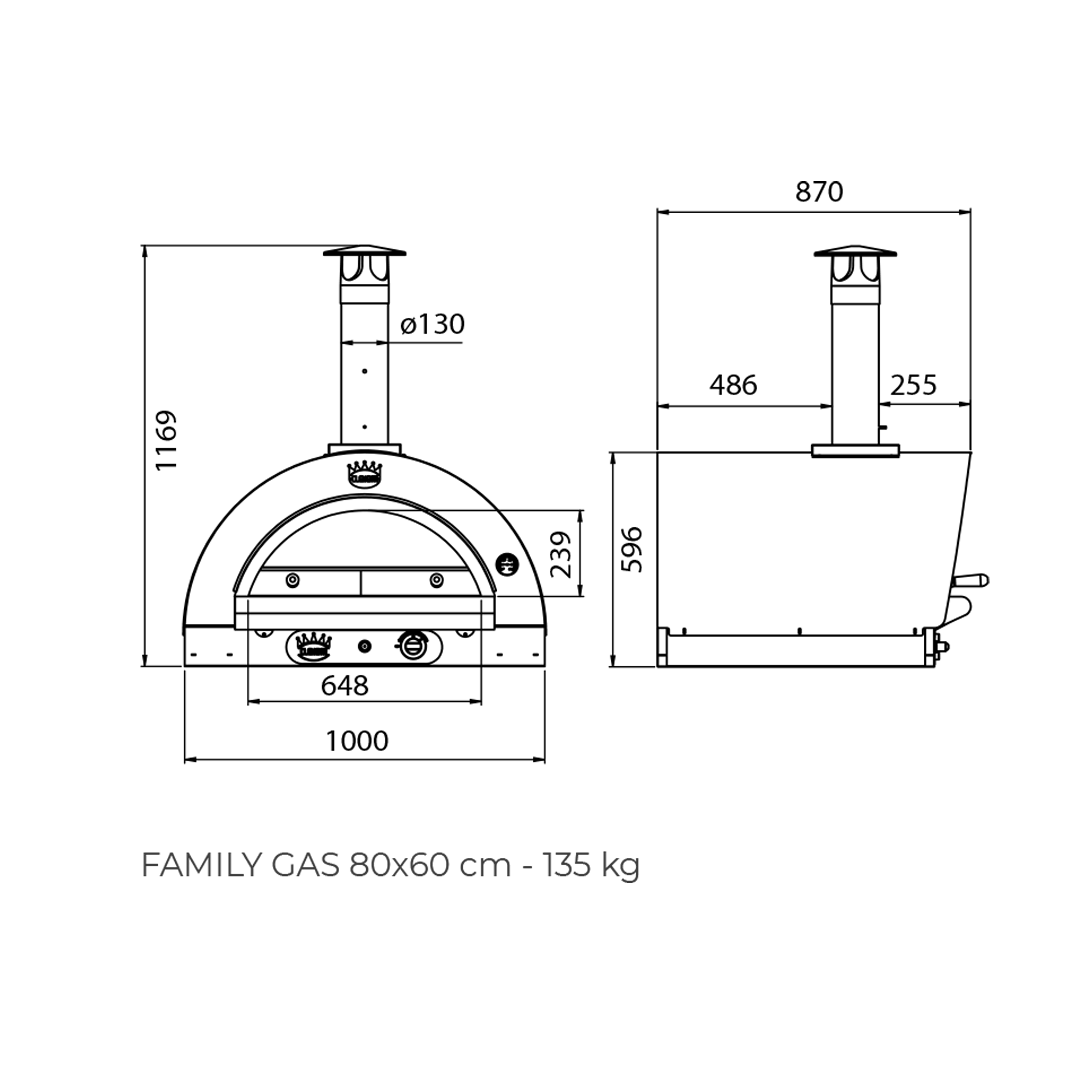 Clementi Original Gas Fired Pizza Oven 80 x 60 - TheOutdoorGrillCo