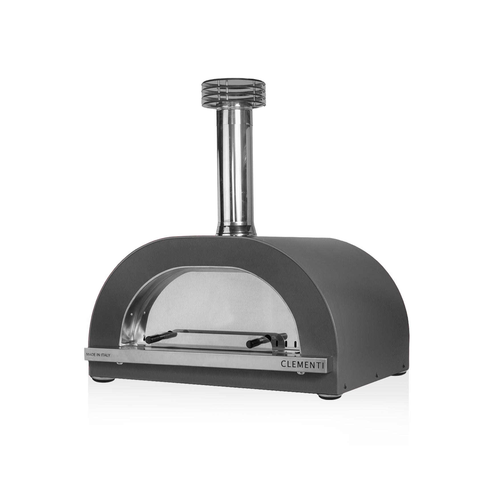 Clementi Gold 60x60 wood-fired pizza oven. Product image shown in anthracite. The Outdoor Grill Company
