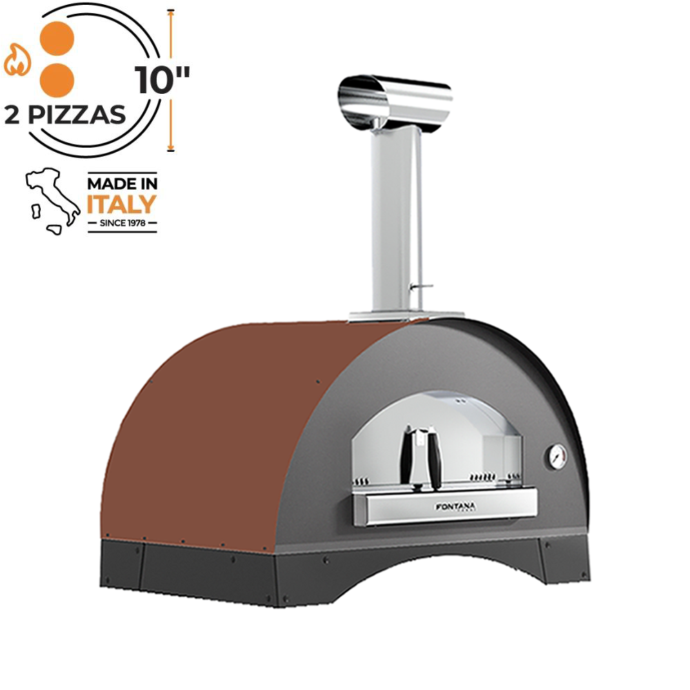 Fontana Forni - Lorenzo Countertop Wood Fired Oven - Rosso side view. The Outdoor Grill Co