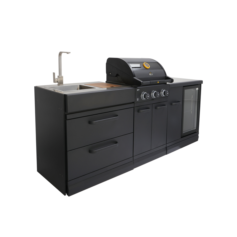 Product image of GRLLR Connected Outdoor Kitchen.  Sink unit Plus G3S  Gas BBQ  plus Cooling Unit. From The Outdoor Grill Company.  